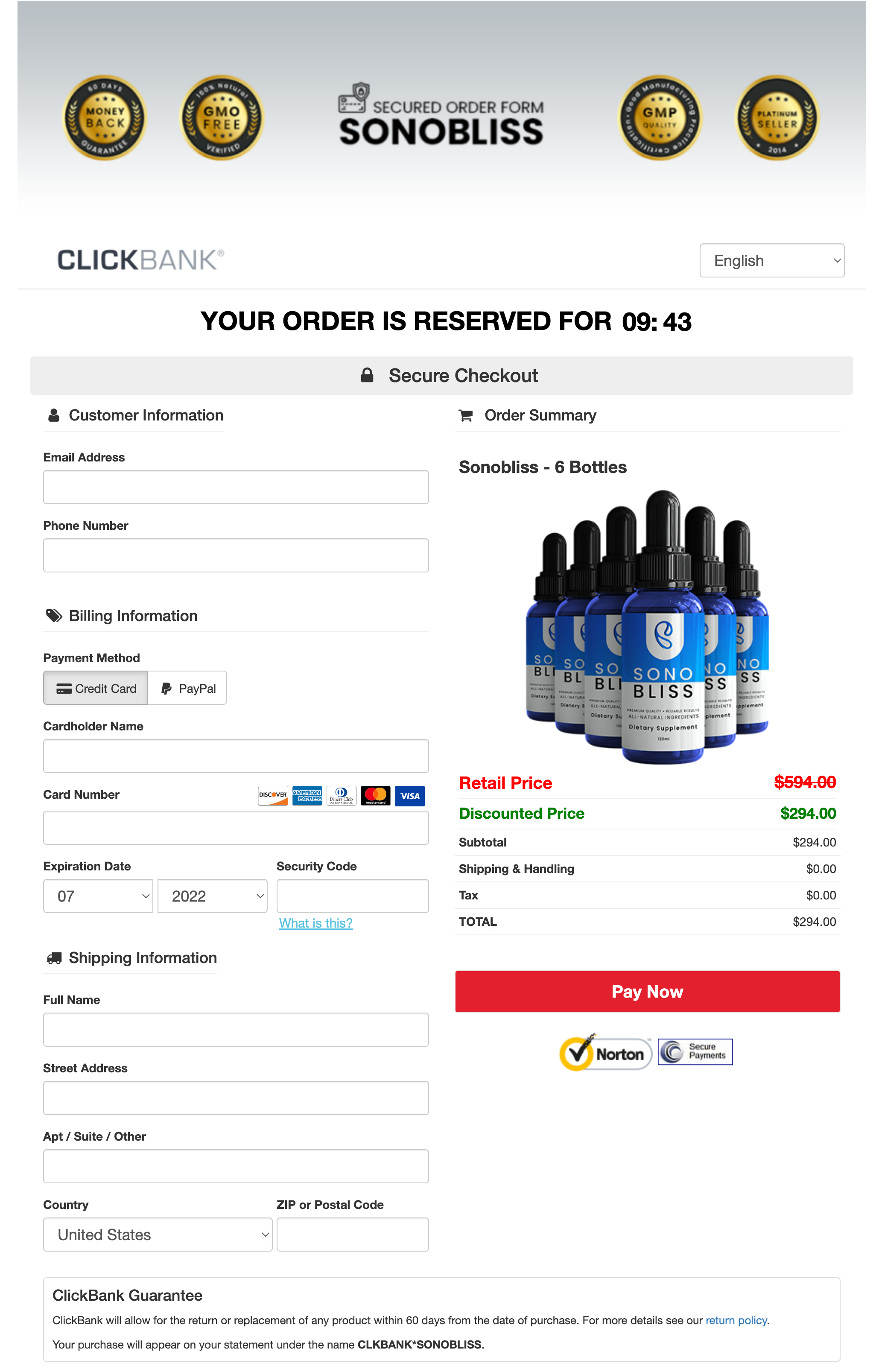 Sonobliss - Order Page